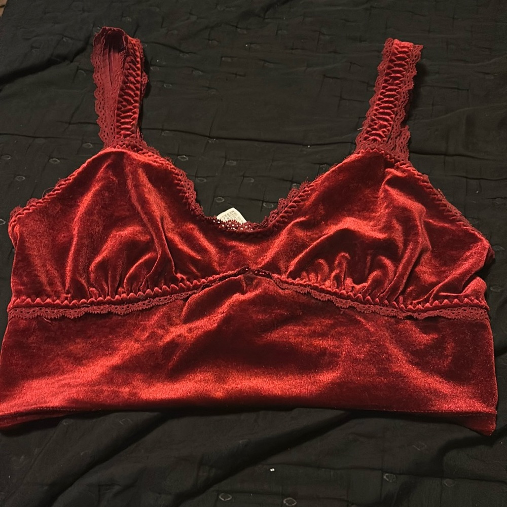Red Velvet Top/ Brallete